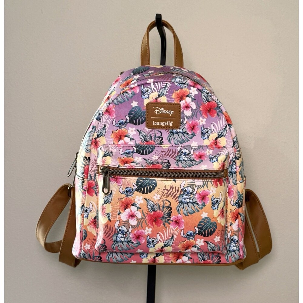 Loungefly x Disney Lilo & Stitch Tropical Flowers Sunset Ombre Mini Backpack Tan